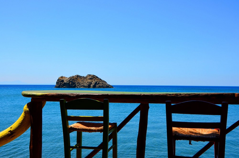 Open water view from Skala Eresos coastline